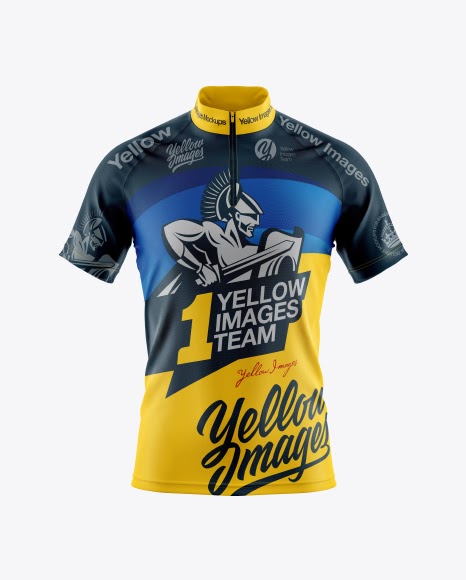 Men's Cycling Jersey Mockup - Front View | Mockup Shirt Free