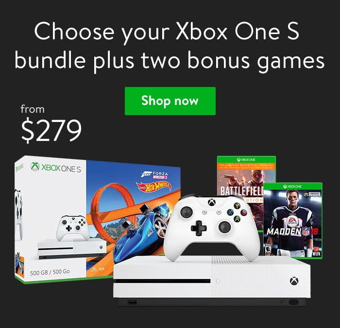 Choose your Xbox One S bundle plus two bonus games