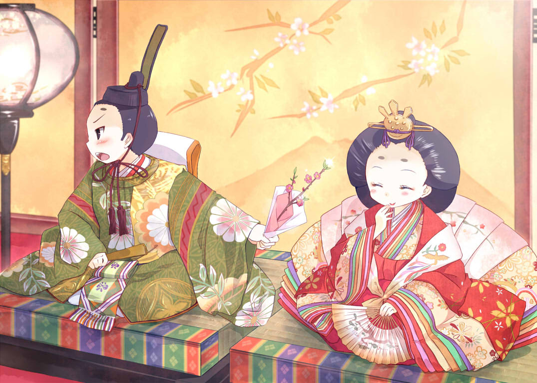 美しい花の画像 ユニークお雛様 お内裏様 イラスト