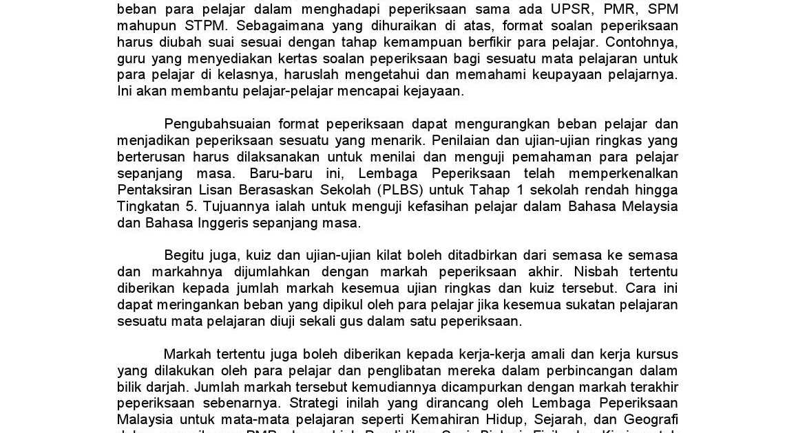 Contoh Teks Ujian Lisan Bahasa Melayu Tingkatan 5 Individu  Ulbs