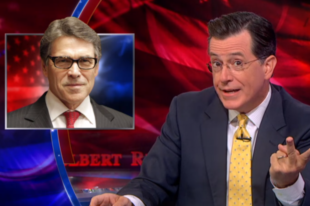 Must-see morning clip: Stephen Colbert relentlessly mocks Rick Perry's new look