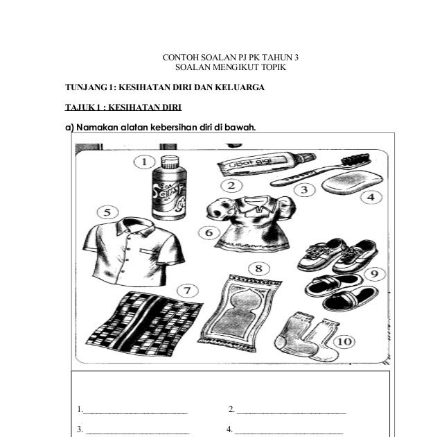 Contoh Soalan Pj Tahun 1 Kssr - Persoalan v