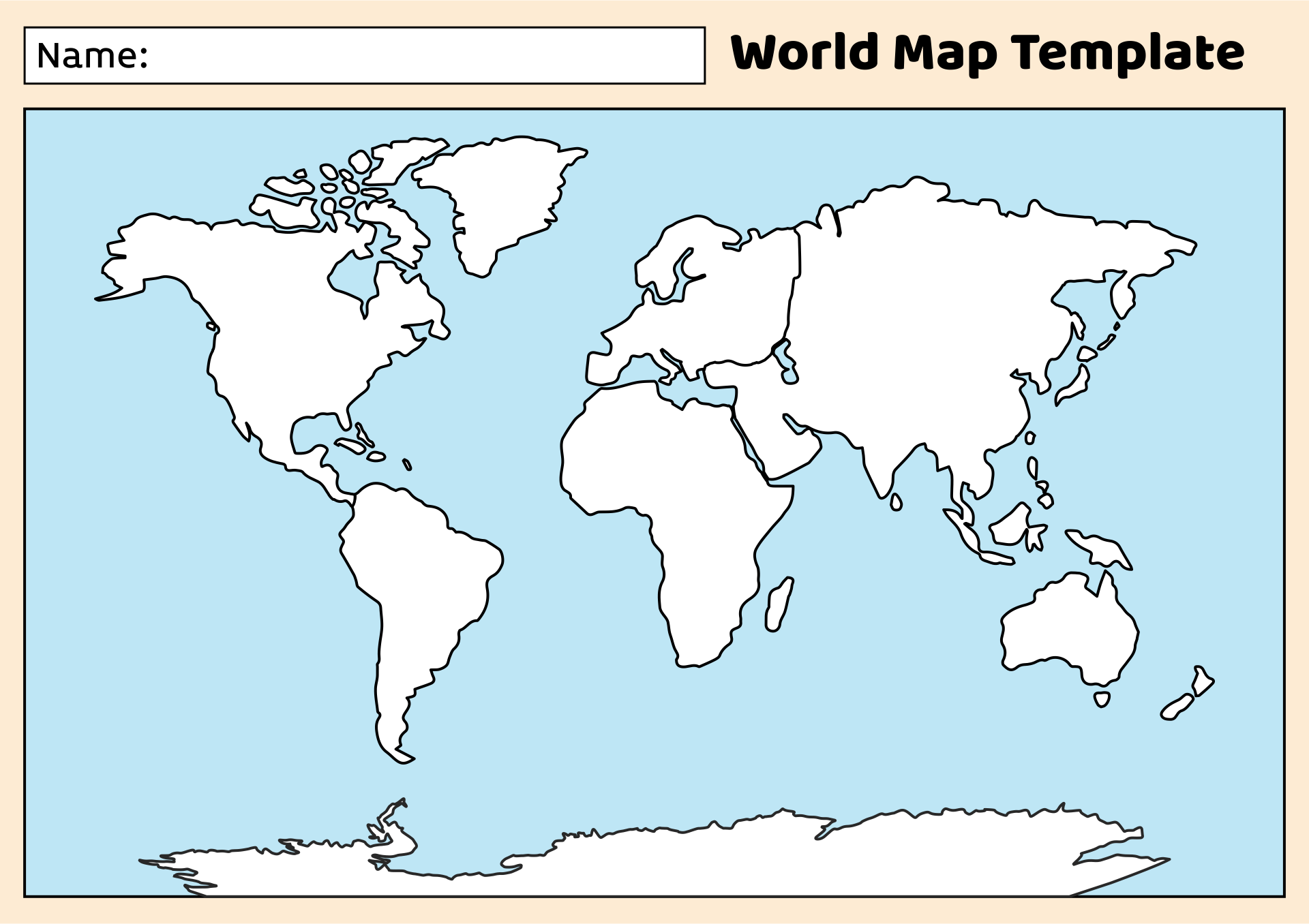 sample example format templates map of world blank