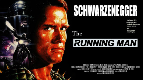 By 2017, the global economy has collapsed and american society has become a totalitarian police state, censoring all cultural activity. The Running Man 1987