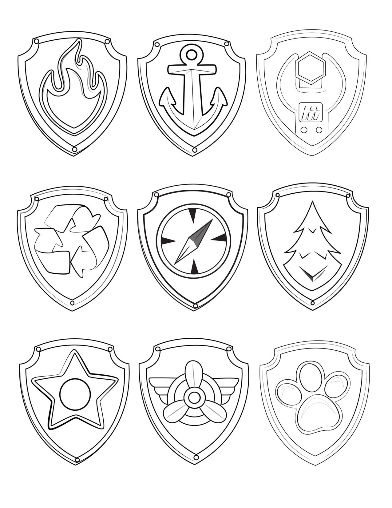 Download Paw Patrol Coloring Badges Coloring Pages