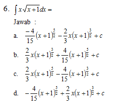 Contoh Soal Integral Akar Pecahan