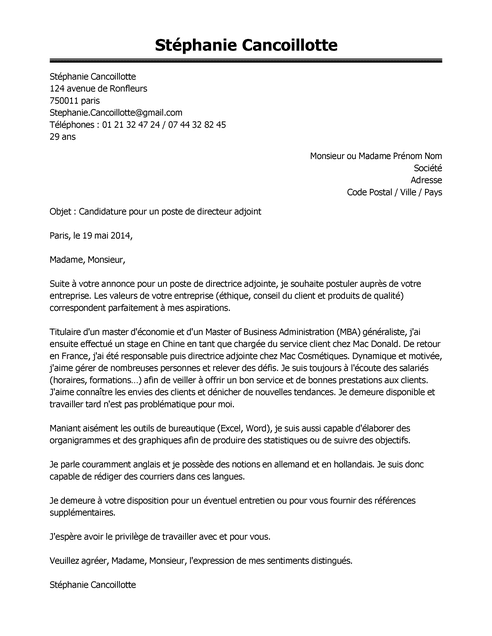 Lettre Motivation Lycée Privé : Lettre De Motivation LycÃ ...