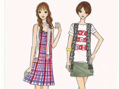 【ベストコレクション】 女の子 服 イラスト 夏 317754