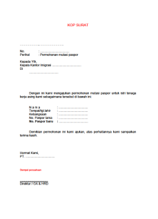 Contoh Surat Mutasi  Informasi seputar dunia Militer dan 