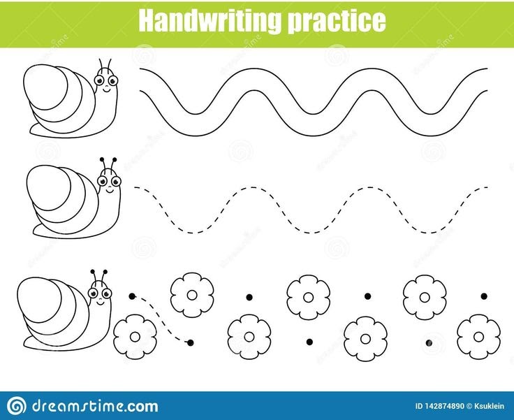 dotted straight lines for writing practice shapes line