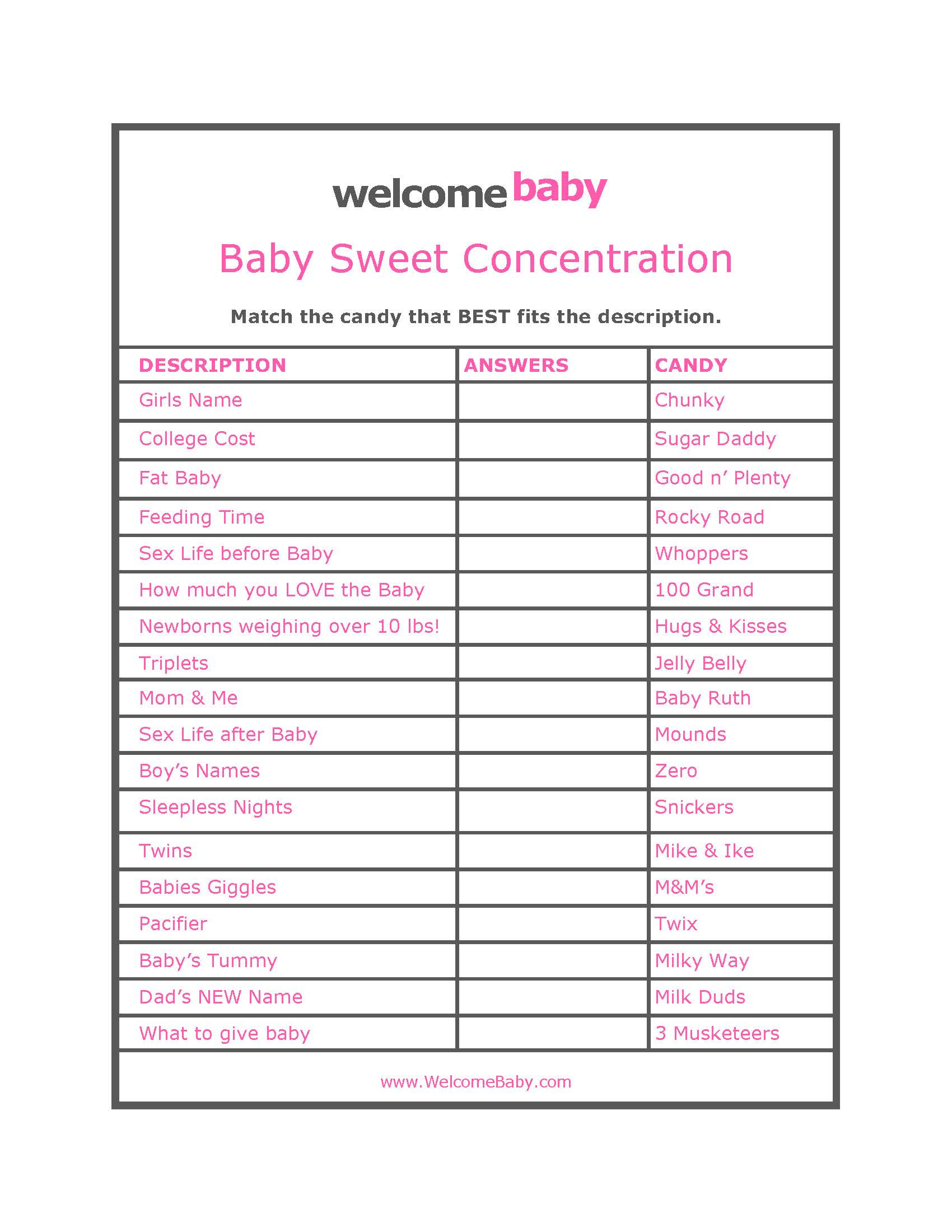 26 Best Free Downloadable Baby Shower Games - baby shower