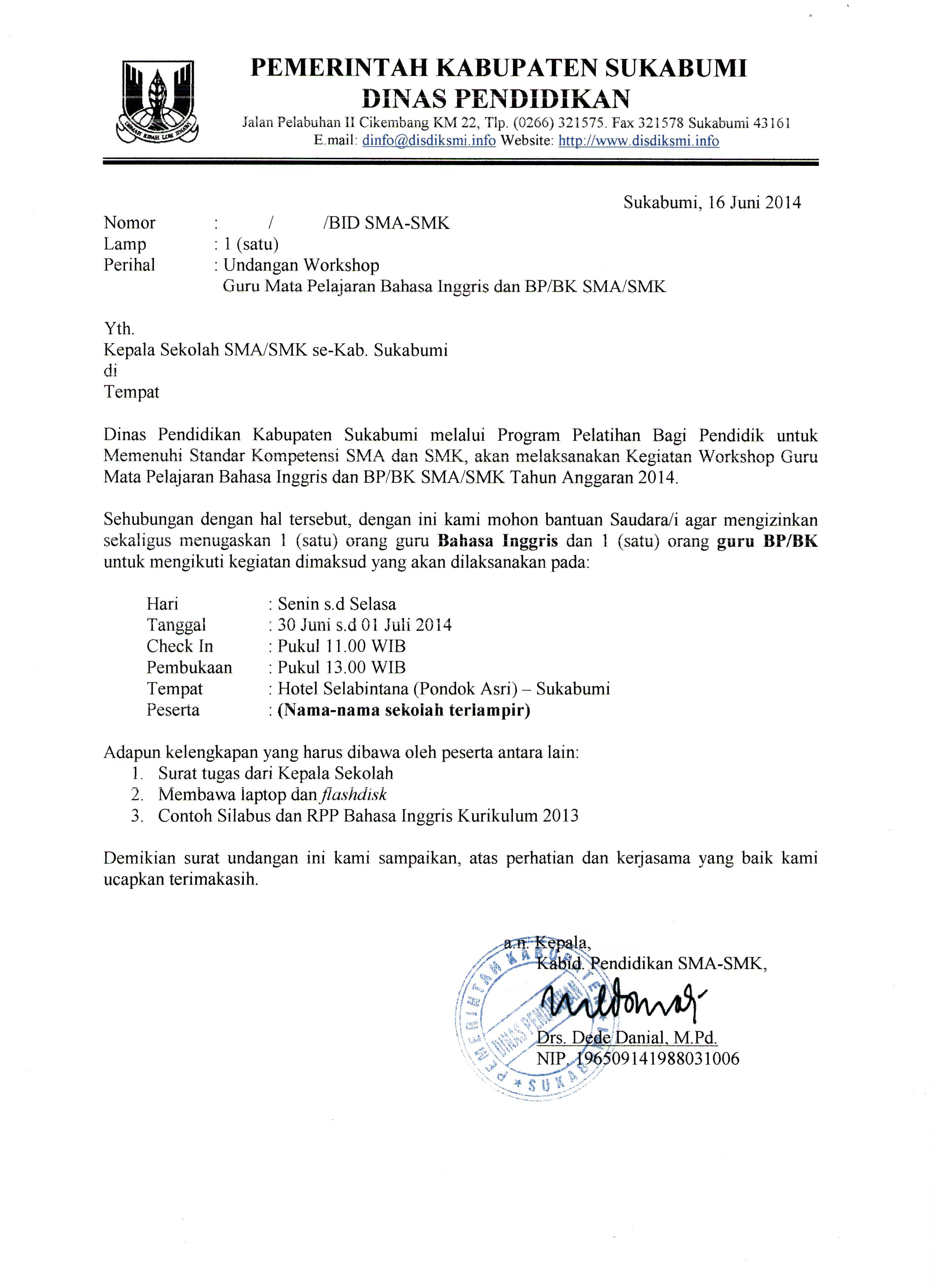 Contoh Surat Undangan Formal Dalam Bahasa Inggris Singkat Sample Surat Undangan