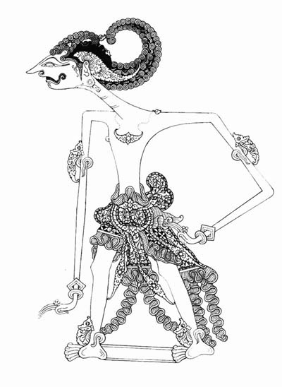 Gambar Wayang Ontoseno Hitam Putih - gambar hitam putih untuk mewarna