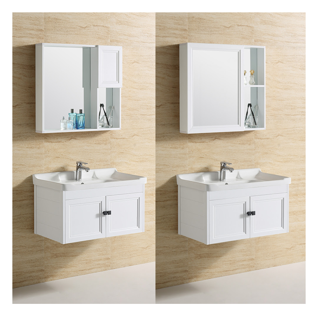 Looking promising and durable, this vanity comes with a main cabinet, white ceramic wash basin and a high quality looking framed mirror with a top light. Modern Wash Basin Cabinet Design White Color Aluminum Bathroom Vanity Wall Mounted Cabinet With Mirror Cheap Price Buy Basin Cabinet Washbasin Cabinet Design Aluminum Bathroom Vanity Cabinet Product On Alibaba Com