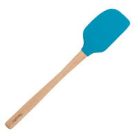 Wood-handled silicone spatula in color Ice blue