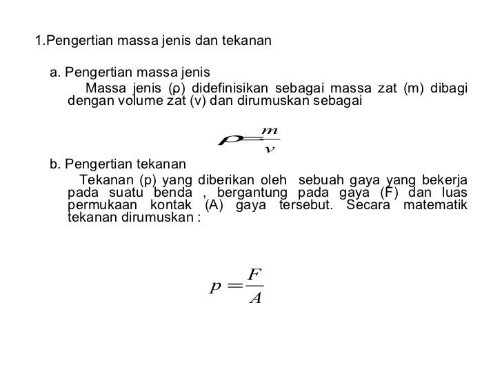 Perbedaan Massa Jenis Dan Berat Jenis