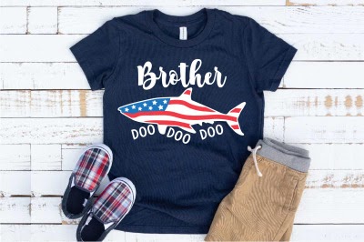 Download Free Brother Shark USA Flag Doo Doo Doo 4th of July 1447S ...