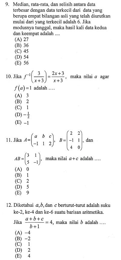 Pembahasan Soal Sbmptn 2013 Matematika Dasar Guru Paud