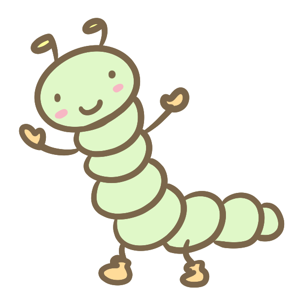 かわいい動物画像 エレガント青虫 イラスト かわいい