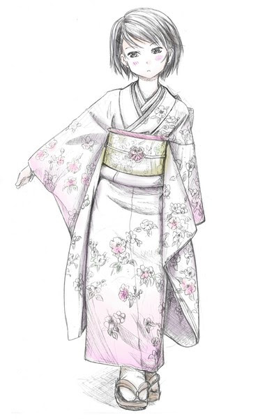 エレガントポーズ 着物 座る イラスト ただのディズニー画像