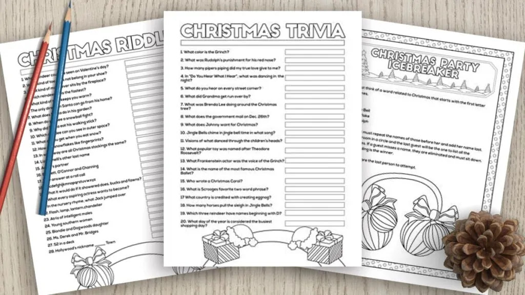 This 8 x 10 xmas riddle game an answer key. Free Printable Christmas Games For Parties And Families The Artisan Life
