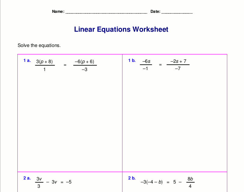 algebra worksheets level 6