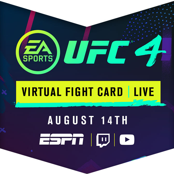 Key art for UFC 4 Virtual Fight Card Live on August 14