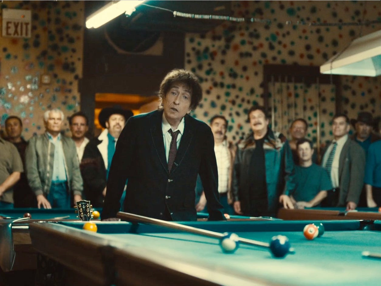 A still frame from the Chrysler's 2014 Super Bowl commercial  featuring Bob Dylan.