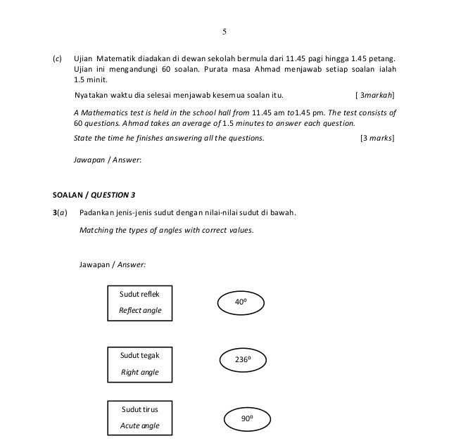 Contoh Soalan Kuiz Matematik - Indeday t