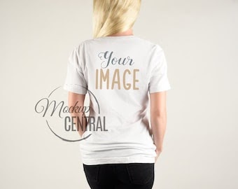 Download Women's Blank White T-Shirt Apparel Mockup Photo, Ladies ...