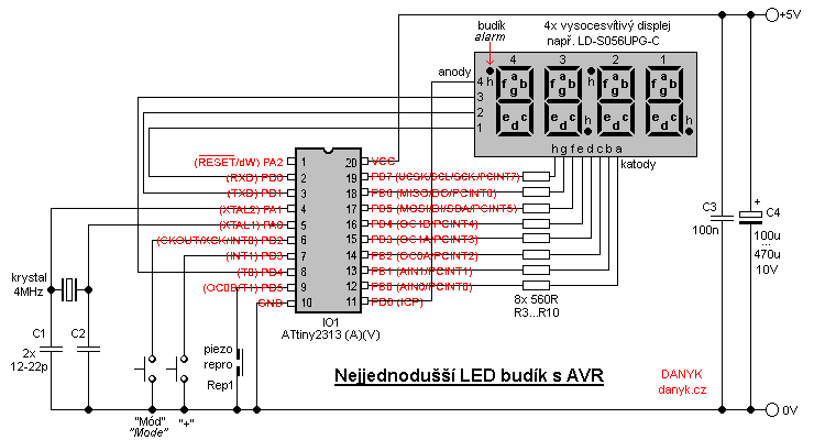 I use easyeda to draw circuit diagram for this kind of projects. The Simplest Led Alarm Clock With Avr