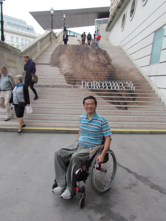 O Dorotheum em Viena na Áustria, apesar de sua enorme escada para a entrada principal, possui um acesso através de elevadores.