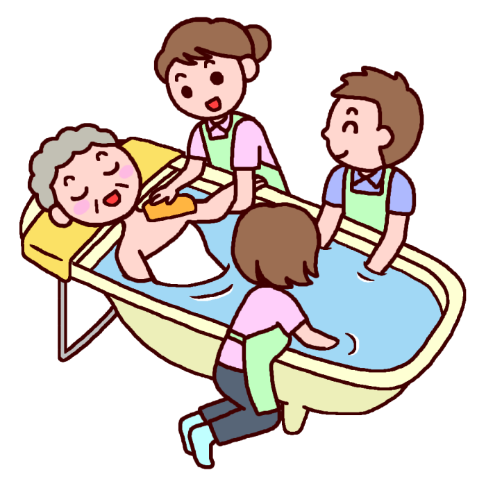 無料イラスト画像 ラブリー介護 入浴 イラスト