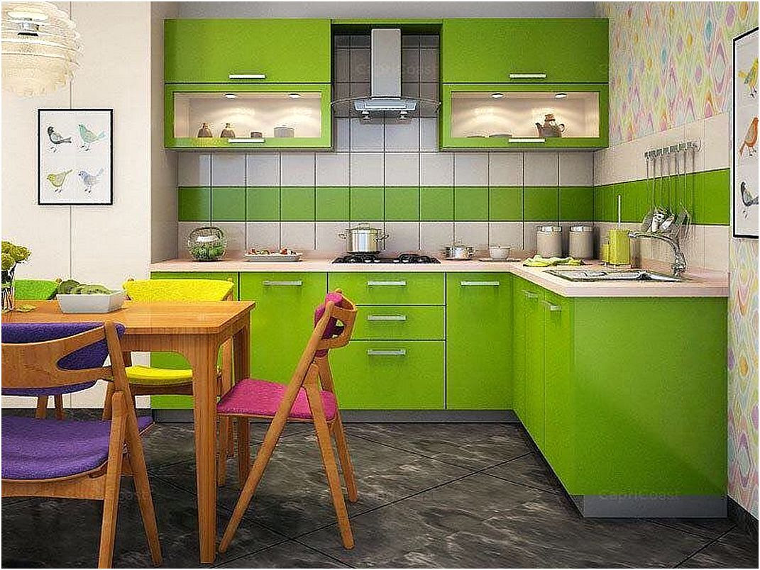 Desain Dapur Serba Hijau Interior Rumah