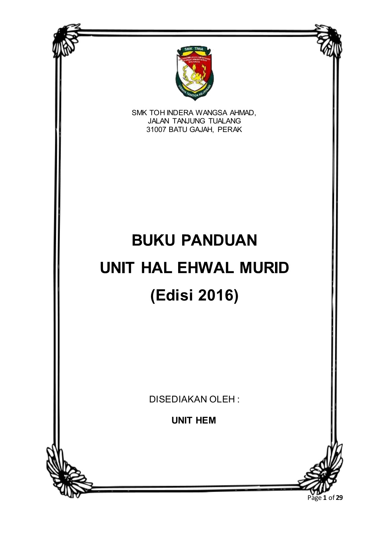 Smk toh indera wangsa ahmad. Buku Panduan Hem Smk Flip Ebook Pages 1 29 Anyflip Anyflip
