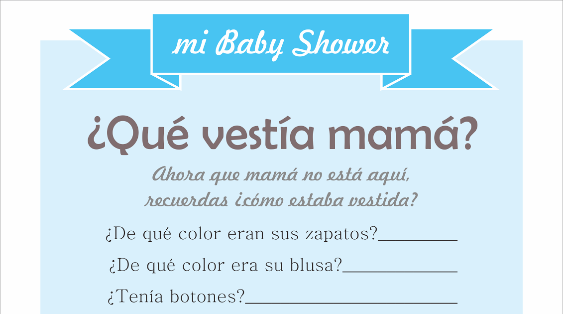 Juegos Para Baby Shower Divertidos Y Originales - Tengo un Juego