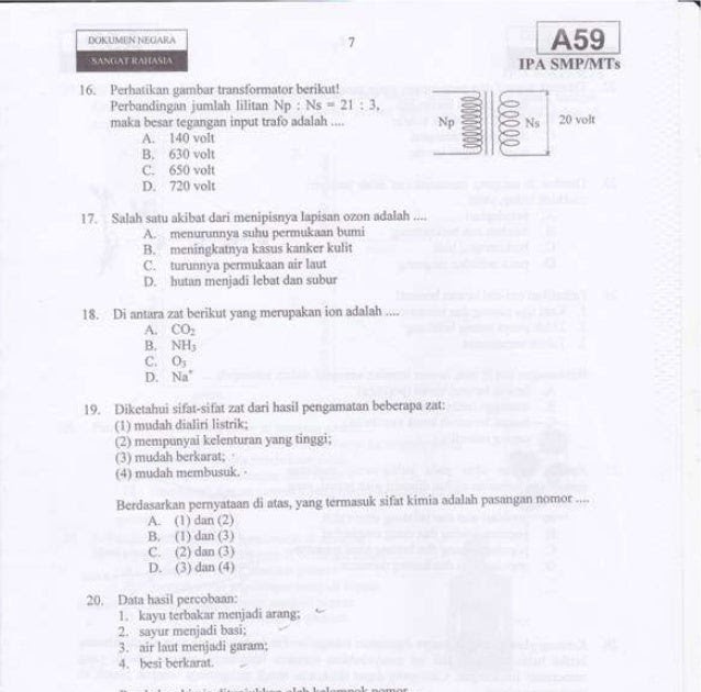  Soal  Un  Ipa  Smp  Materi Sistem  Pencernaan Pada Manusia 