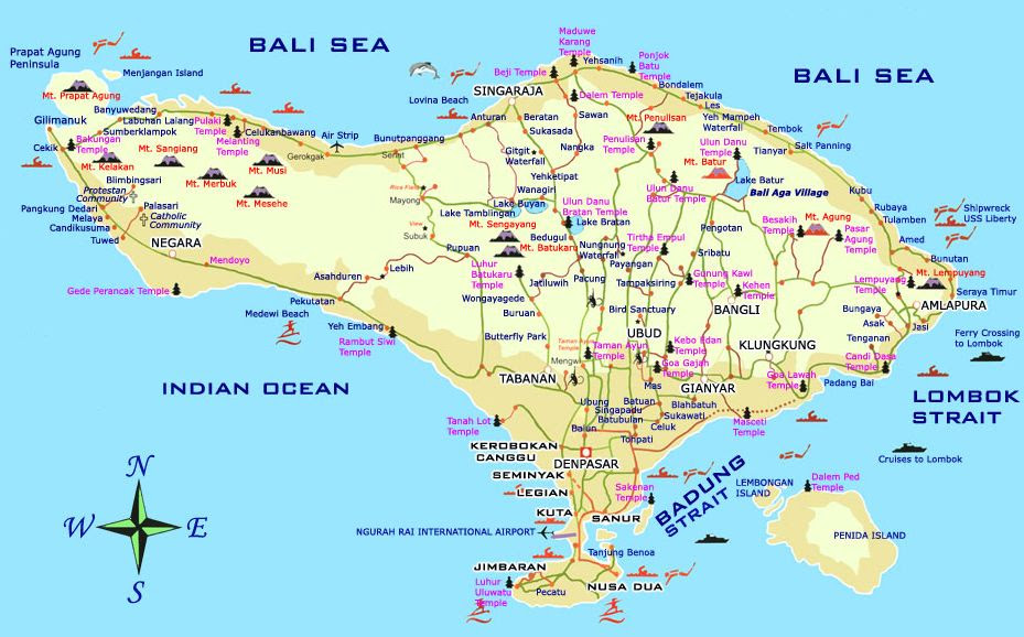 Karte Bali  Karte