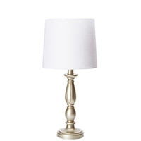 Antique silver turned resin table lamp
