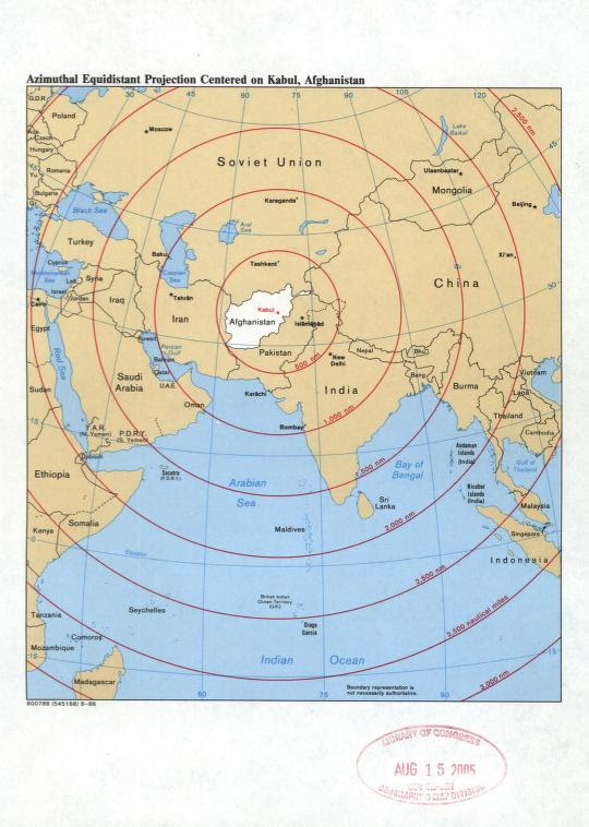 Search and share any place. Azimuthal Equidistant Projection Centered On Kabul Afghanistan Library Of Congress