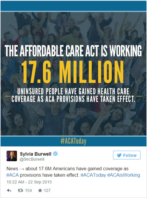 Embedded Tweet: @SecBurwell