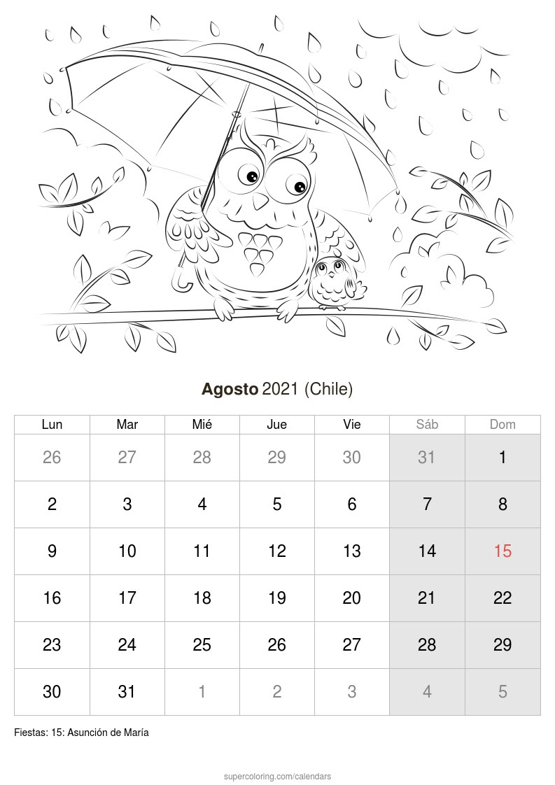 Calendario agosto 2021 en microsoft word docx. Calendario Agosto 2021 Para Imprimir Chile