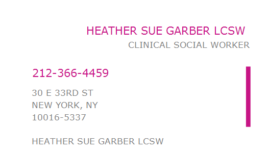 Heather sue campbell, 46, of trevorton, passed away friday, july 10, 2020, after being fatally shot. 1720369556 Npi Number Heather Sue Garber Lcsw New York Ny Npi Registry Medical Coding Library Www Hipaaspace Com C 2021