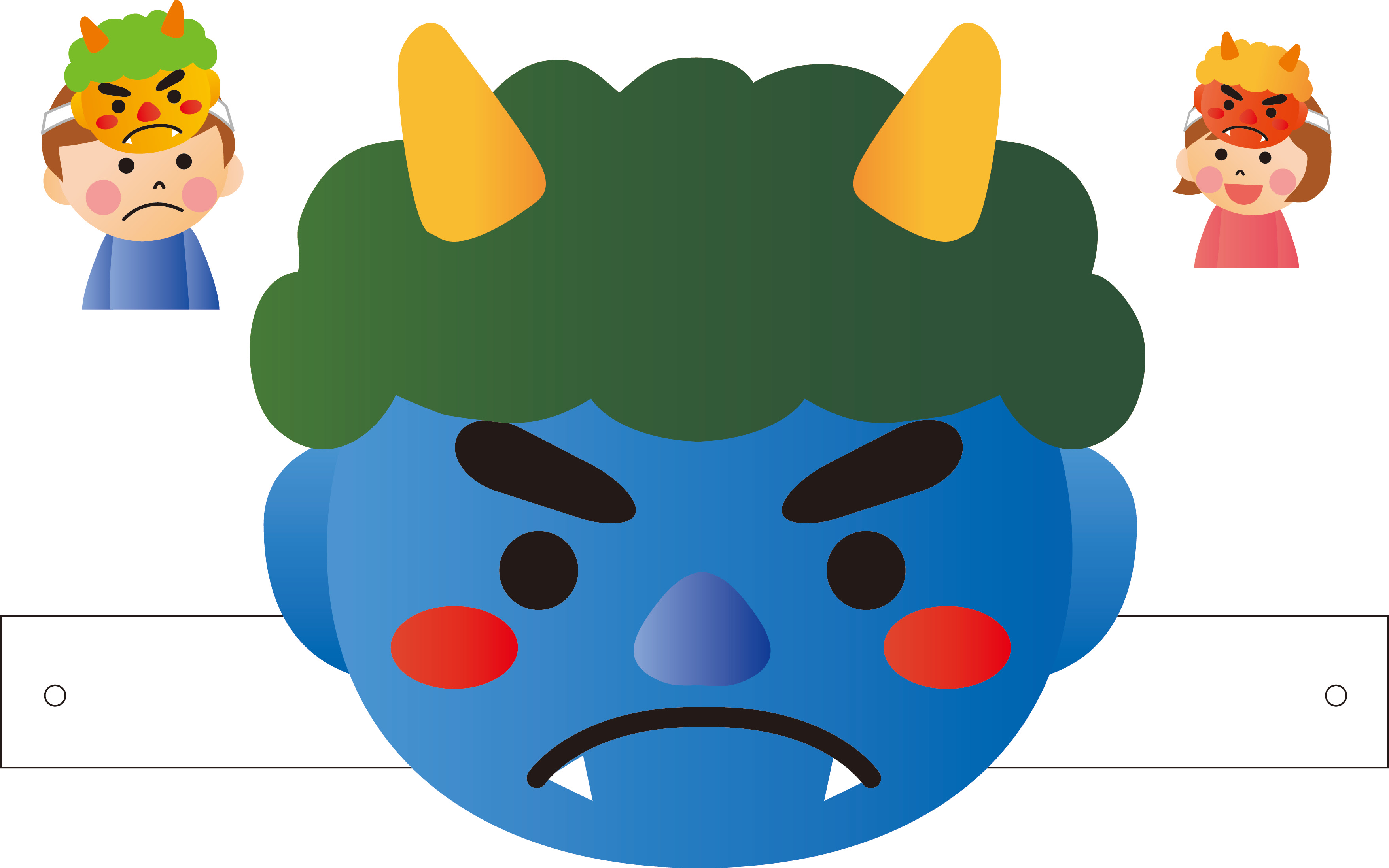 動物画像無料 綺麗なかっこいい 鬼の顔 イラスト