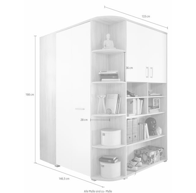 Schenkelmass An Eckkleiderschrank / 249 99 Rauch Blue ...