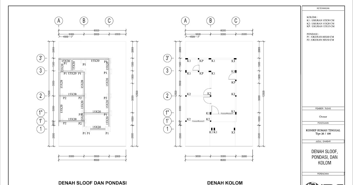  Rumah  Type  45  Dwg Gambleh p