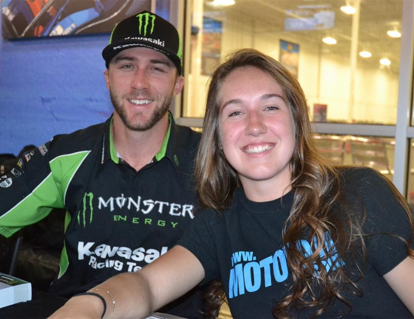 There was an autograph signing at the K1 Speed Indoor track and Eve Brodeur was lucky enough to be seated next to Eli Tomac.