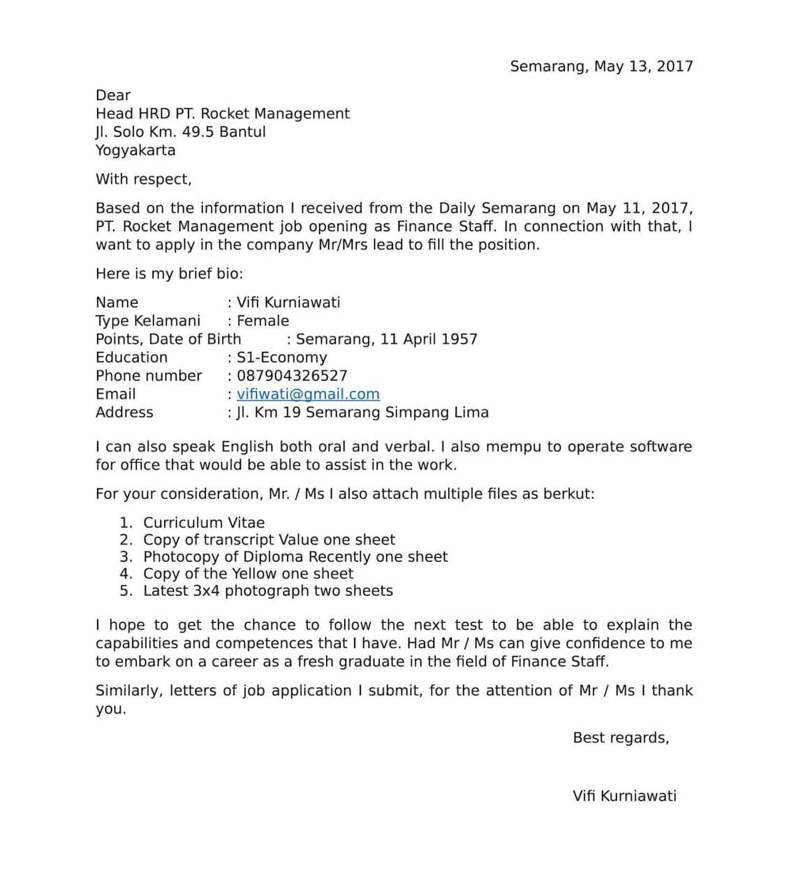 Sebagai salah satu mahasiswa/mahasiswi yang merupakan lulusan dari jurusan pendidikan, tentu kamu ingin segera. Surat Lamaran Pekerjaan Dalam Bahasa Inggris Dexlasopa