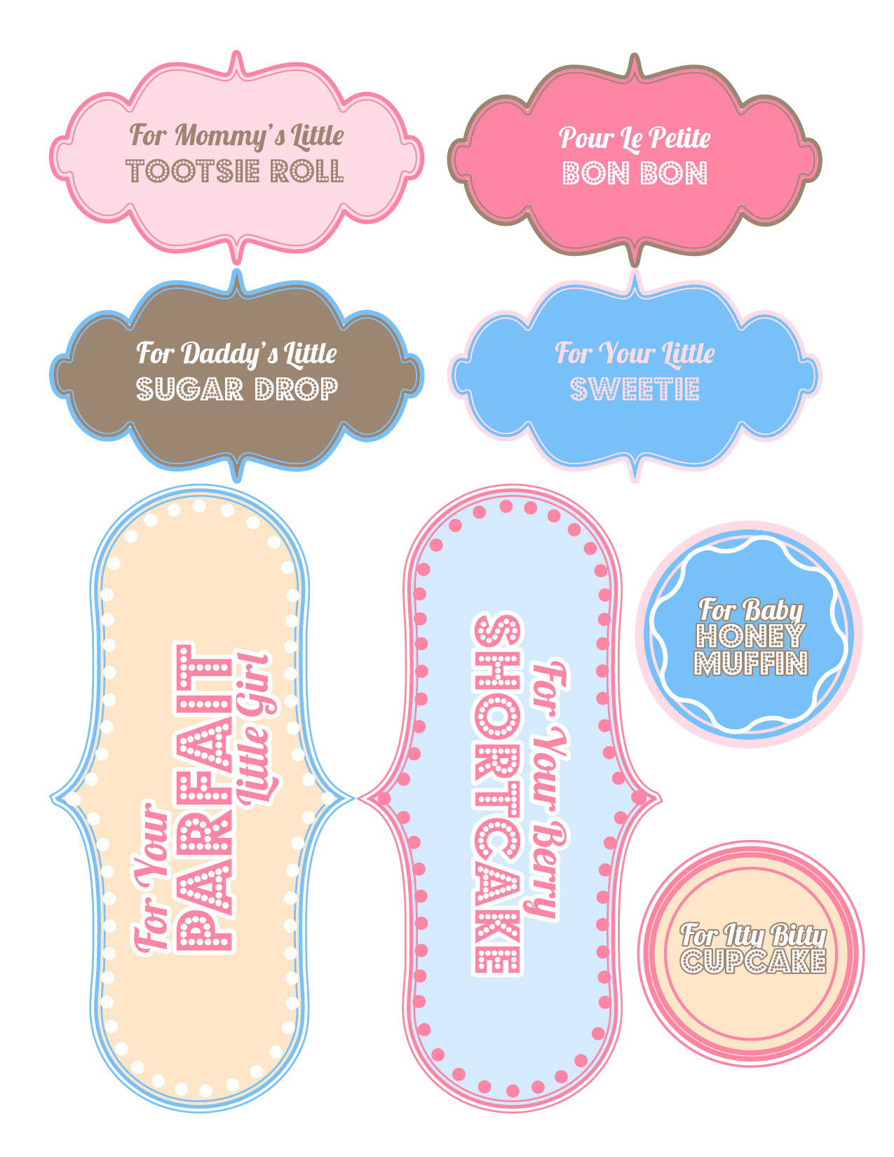 The setup with all our free printable baby shower games, is easy. 26 Elegant Baby Shower Favor Tags Free Printable Baby Shower