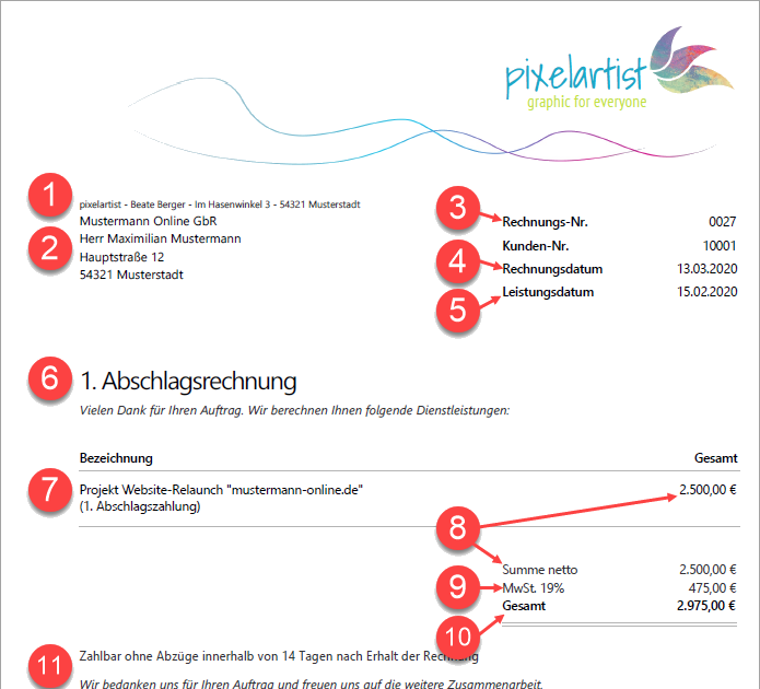 Neue Rechnung Schriftlich Anfordern / Rechnung Schreiben ...